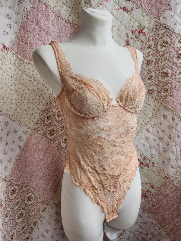 Women Christian Dior Bodysuit Peach Lace M