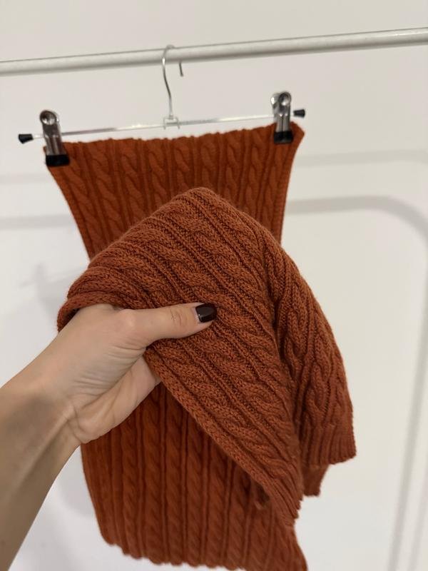 Femme Eton Écharpe Orange Laine