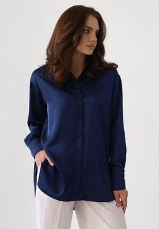 Женская DKNY Рубашка Тёмно-синий Хлопок 38