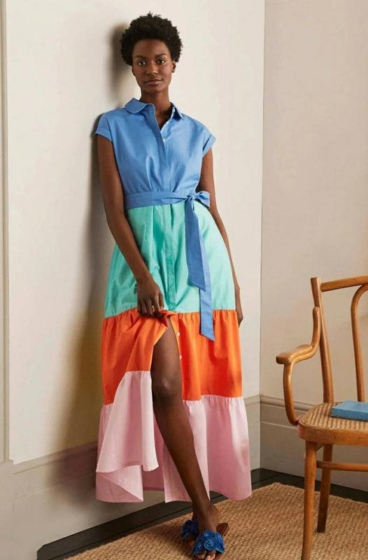 Женское Boden Платье Разноцветное Хлопок 36