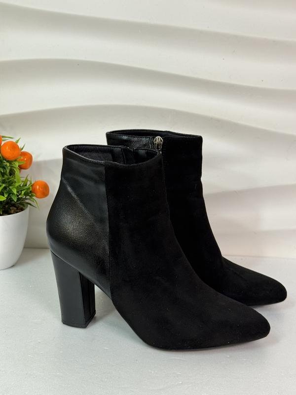 Women Black Ankle Boots Suede Eco Leather 39.5