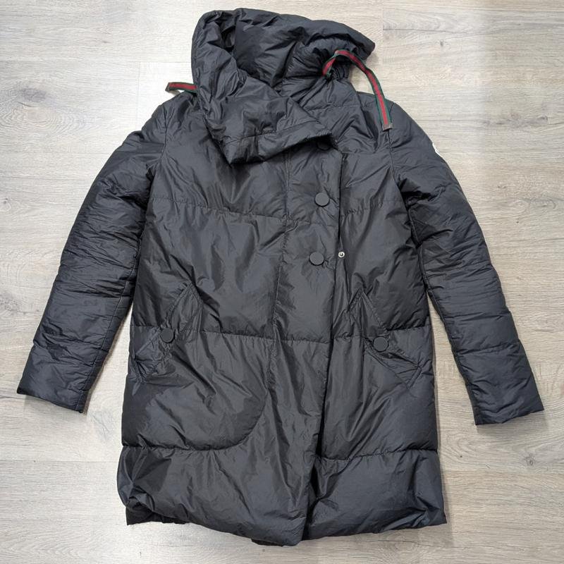 Damen Moncler Mantel Schwarz Synthetik XS-S