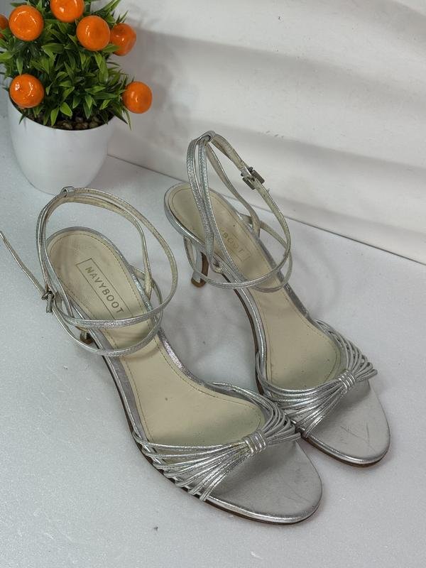 Femme Navyboot Talons Argent Cuir 39