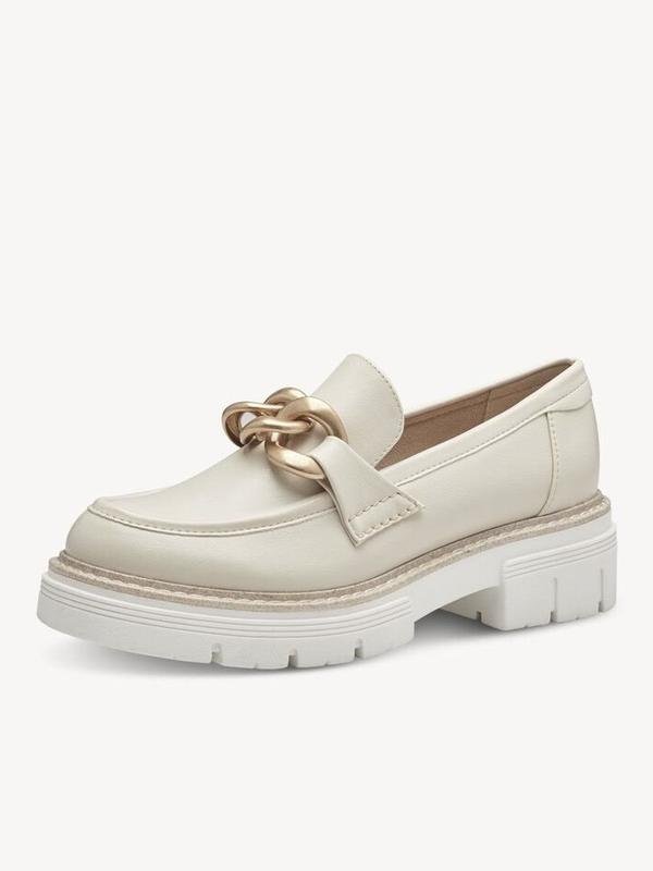 Women Marco Tozzi Loafers Ivory Textile 36