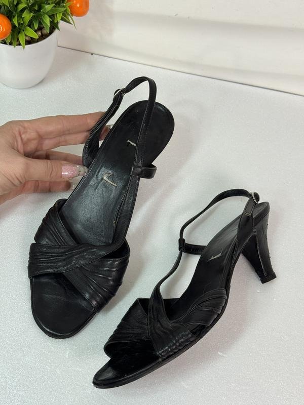 Damen Vero Cuoio Absätze Schwarz Leder 37.5