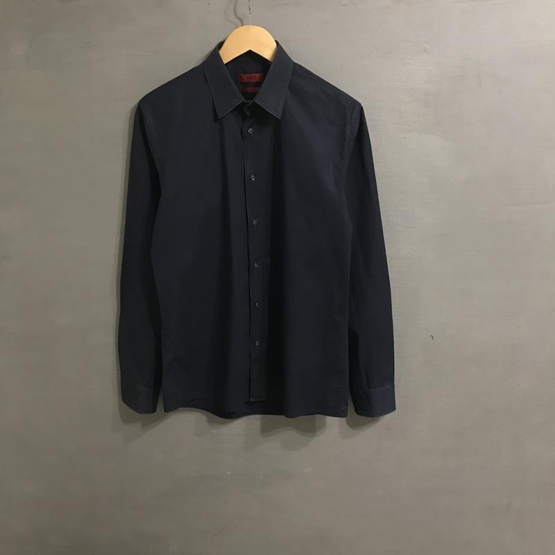 Мужской Hugo Boss Сорочка Тёмно-синий Хлопок M