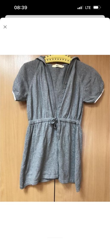 Women Etam Dress Grey Cotton 36