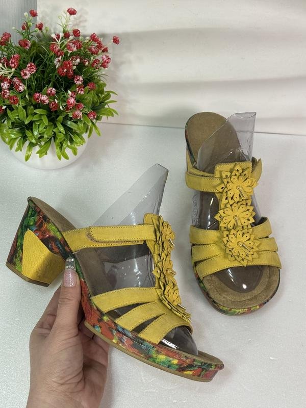 Femme Rieker Sandales Jaunes Cuir 40