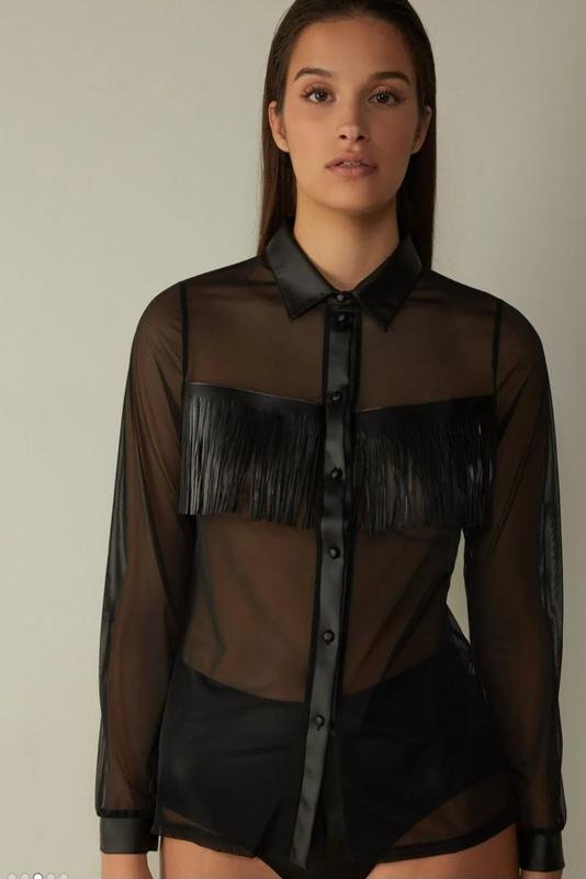 Женская Intimissimi Рубашка Чёрный Полиэстер S