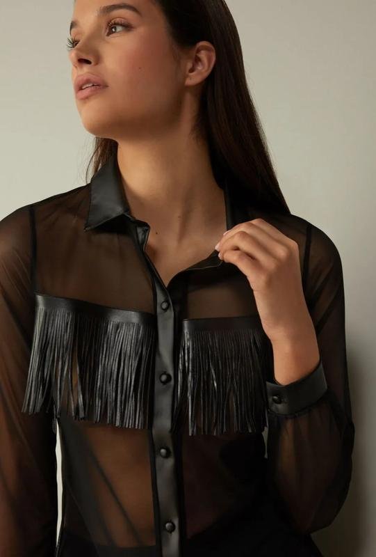 Женская Intimissimi Рубашка Чёрный Полиэстер S