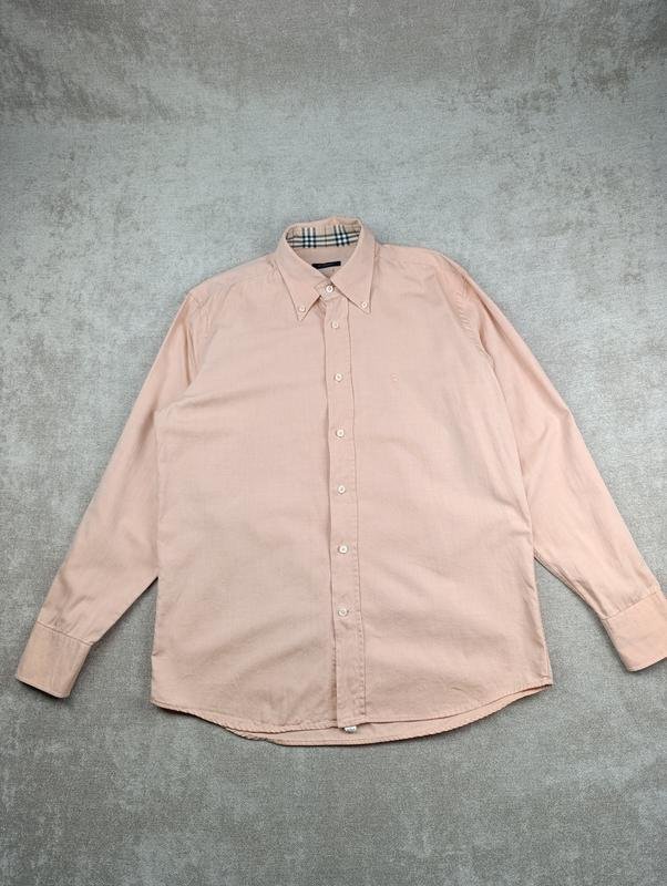 Men Burberry Shirt Pink Cotton L