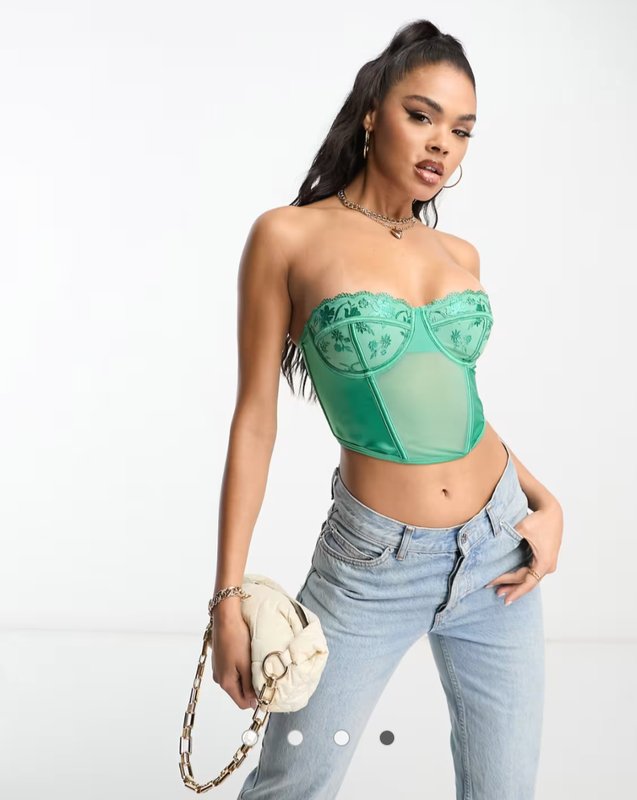 Женский ASOS DESIGN Корсет Зелёный S