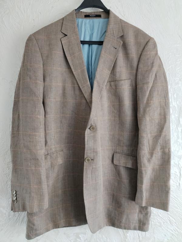 Мужской Balmain Пиджак Бежевый Лен XL