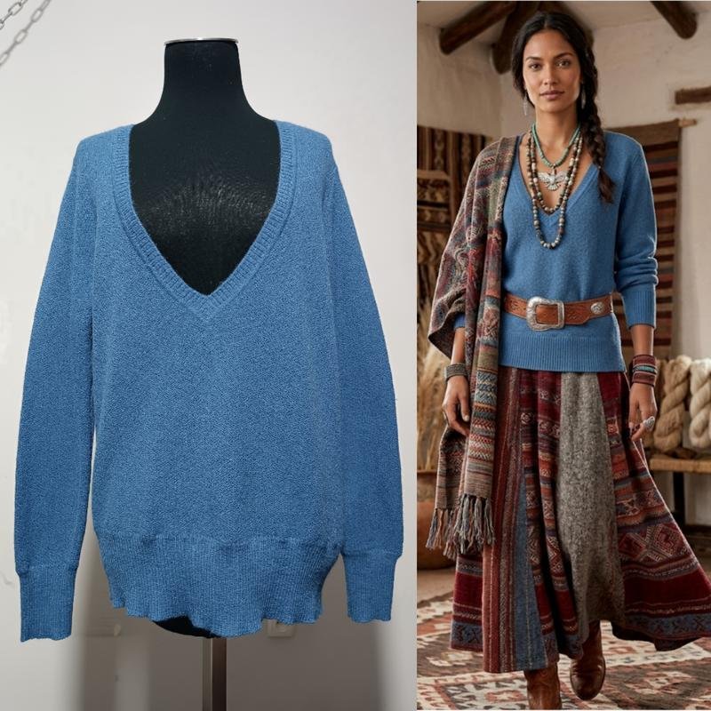 Women Peruvian Connection Sweater Blue M