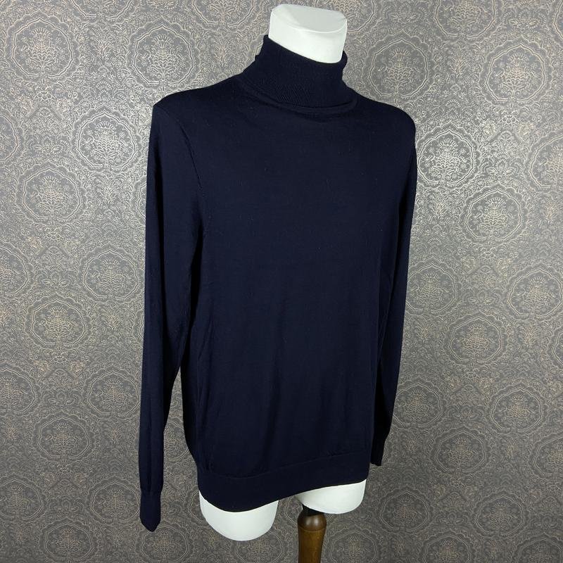 Мужской Uniqlo Свитер Тёмно-синий Шерсть L