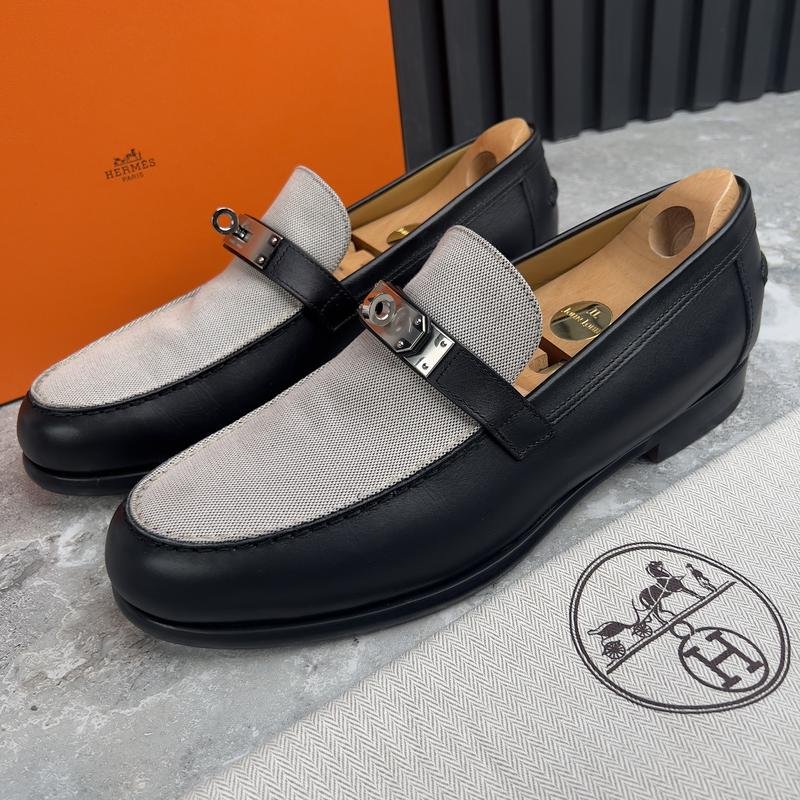 Herren Hermes Absätze Schwarz Leder 42.5