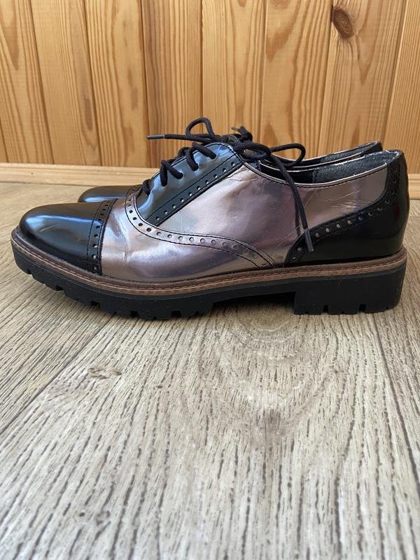 Women Marco Tozzi Oxford Black Synthetic Leather