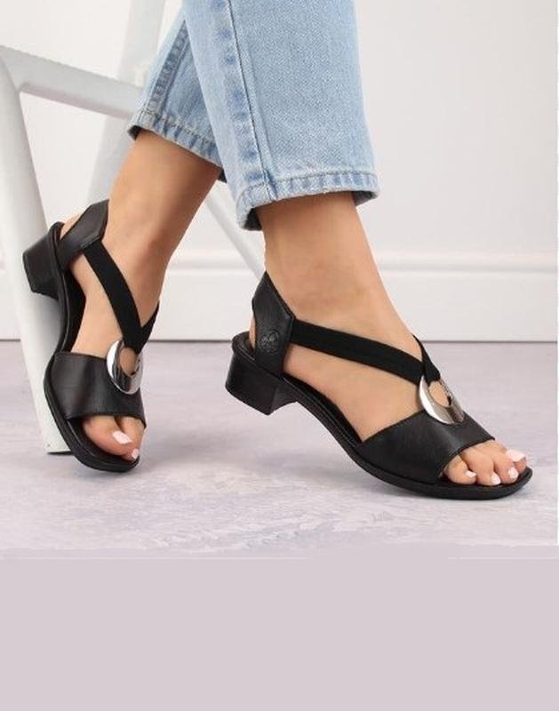 Femme Rieker Talons Noir Cuir 37