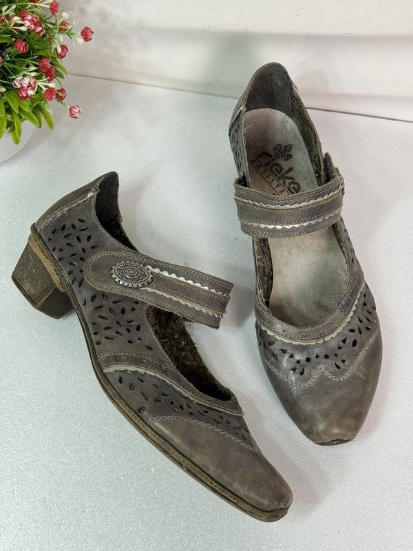 Damen Rieker Absätze Grau Leder 40.5