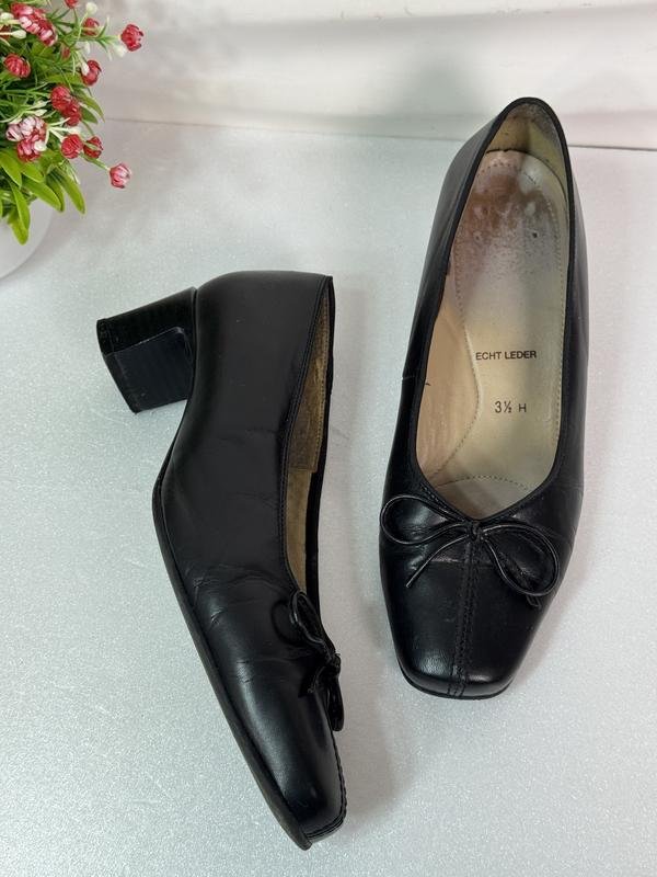 Damen Echtes Leder Absätze Schwarz Leder 36.5