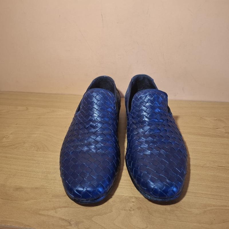 Men Bottega Veneta Heels Navy Leather 42