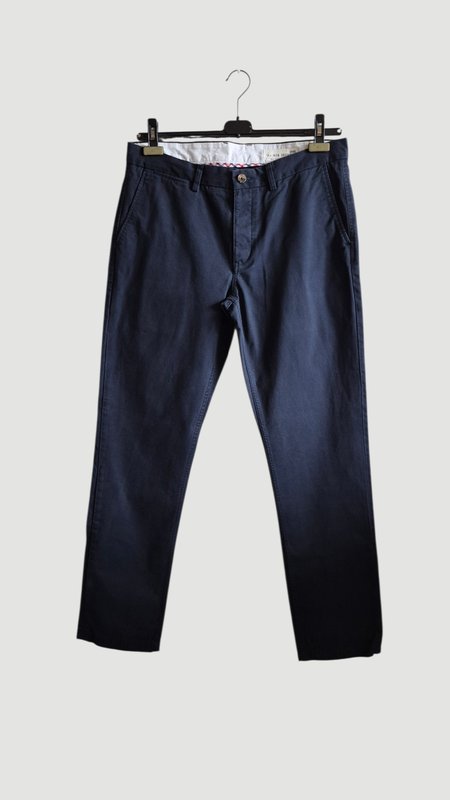 Homme Ben Sherman Pantalon Bleu Marine Coton 34