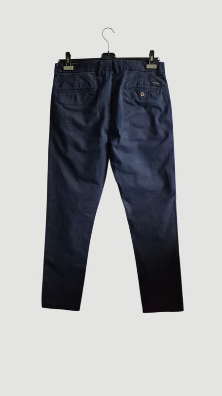 Homme Ben Sherman Pantalon Bleu Marine Coton 34