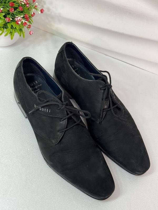 Мужской Bugatti Туфли Чёрный Нубук 46