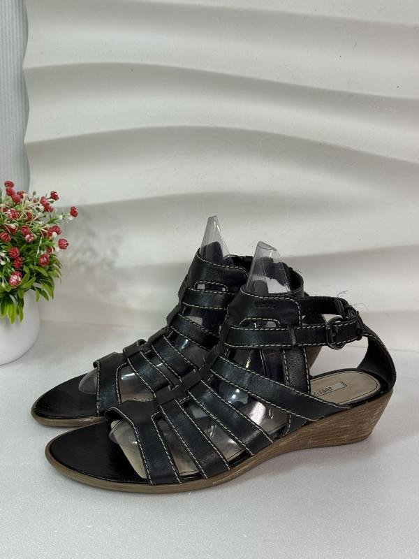 Women Geox Heels Black Leather 40