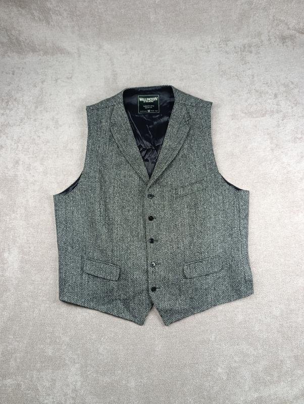Мужская Harris Tweed Жилетка Серый Шерсть 60