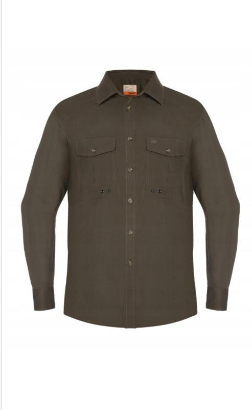 Men Graff Shirt Khaki Cotton XL