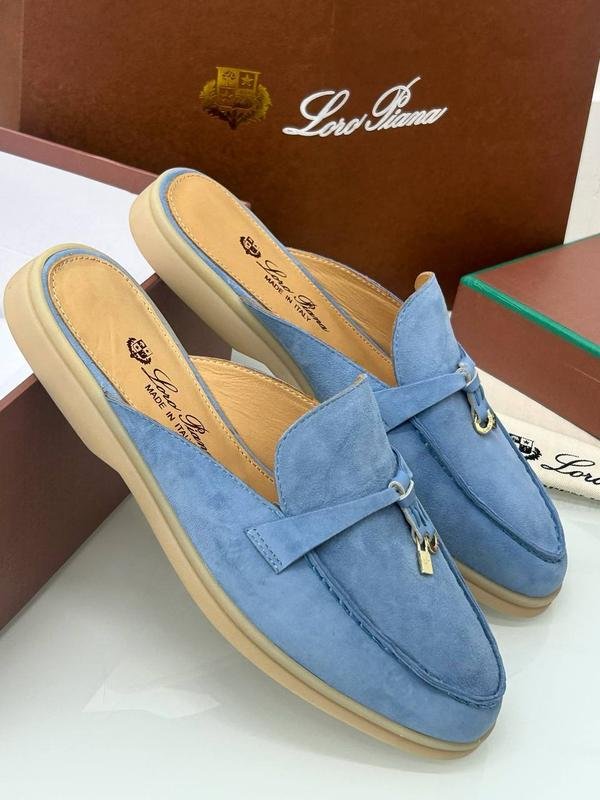 Women Loro Piana Mules Blue 36