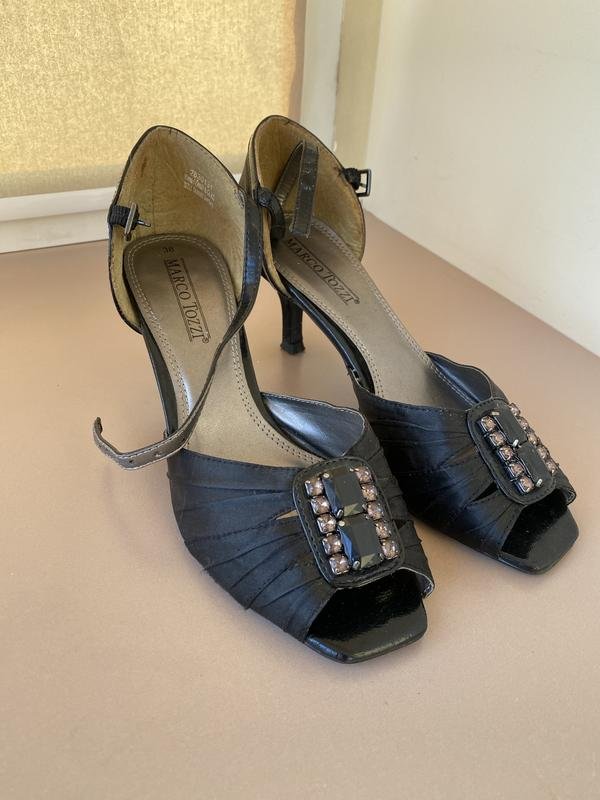 Women Marco Tozzi Heels Black Textile 37.5