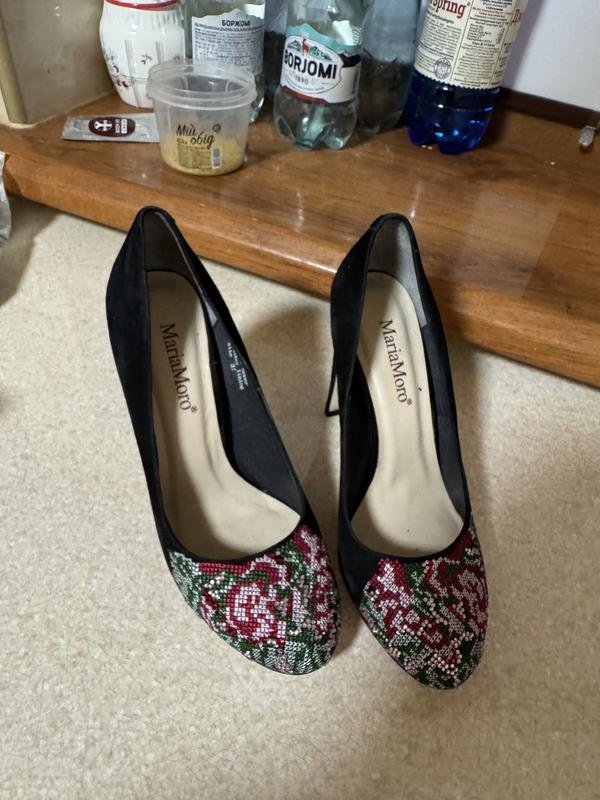 Women Maria Moro Heels Black Suede 37