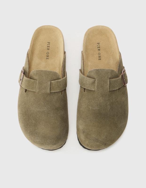 Women Pier One Clogs Brown Suede 40