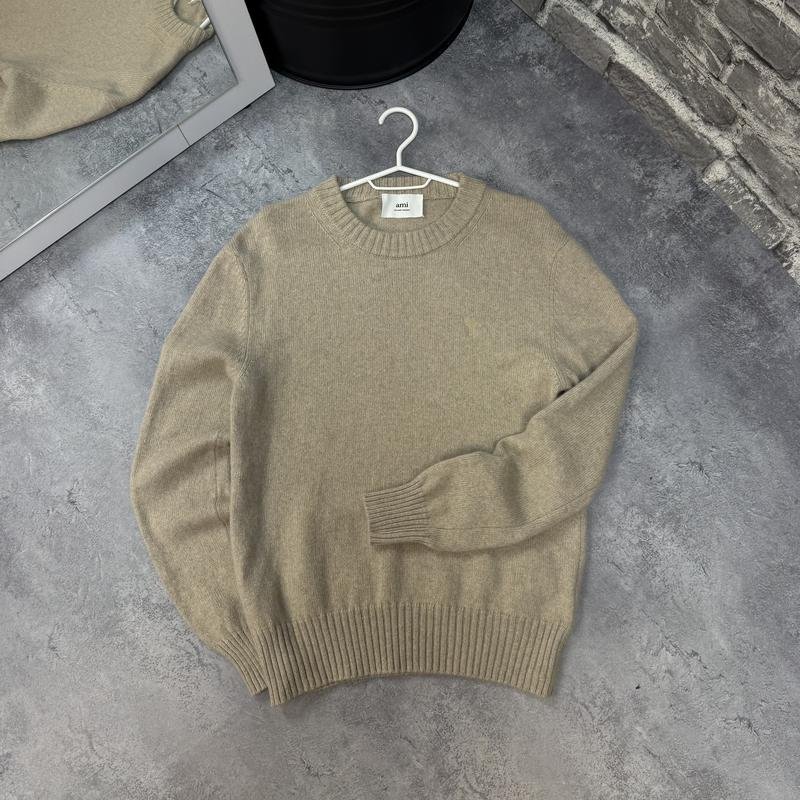 Женский Ami Свитер Бежевый Кашемир
