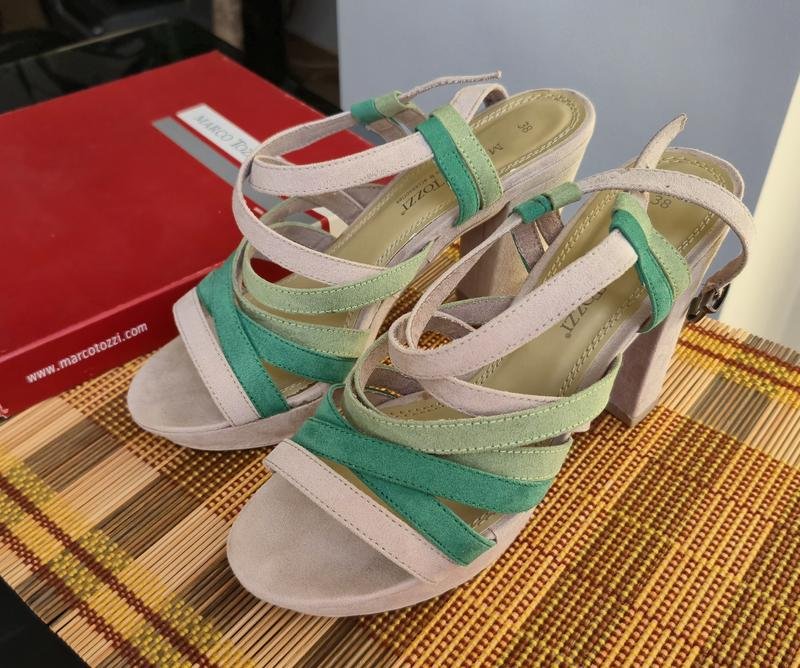 Women Marco Tozzi Heels Green Suede 38
