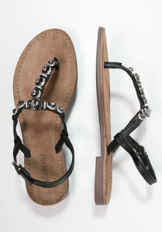 Women Lazamani Sandals Black Leather 39