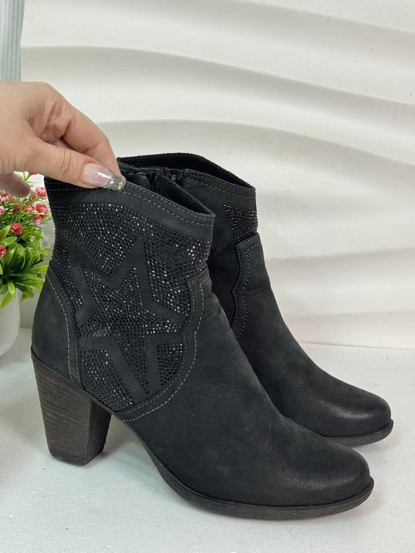 Damen Tamaris Stiefeletten Schwarz Nubuk 37