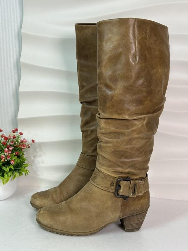 Women Gabor Boots Brown Leather 38.5