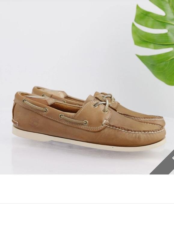 Men Timberland Loafers Brown Leather 44.5