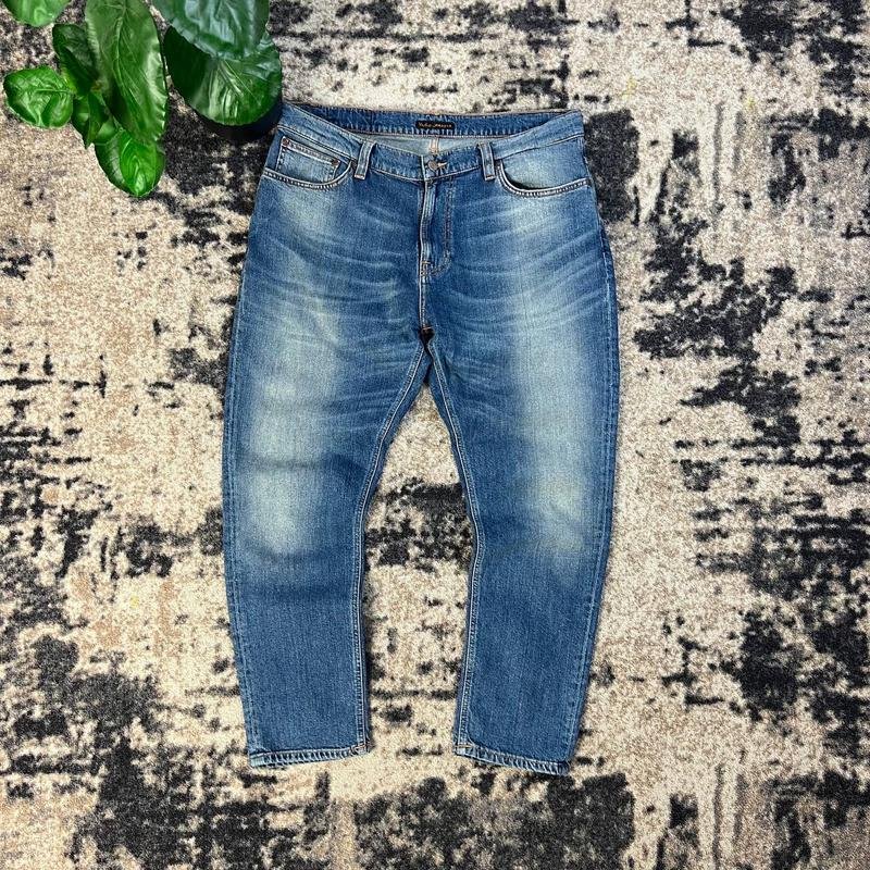 Мужские Nudie Jeans Джинсы Тёмно-синий Джинс 33