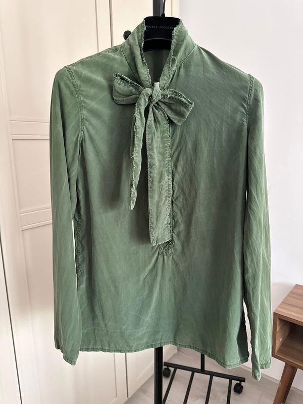 Женский Celine Блузка Зелёный Шелк 34