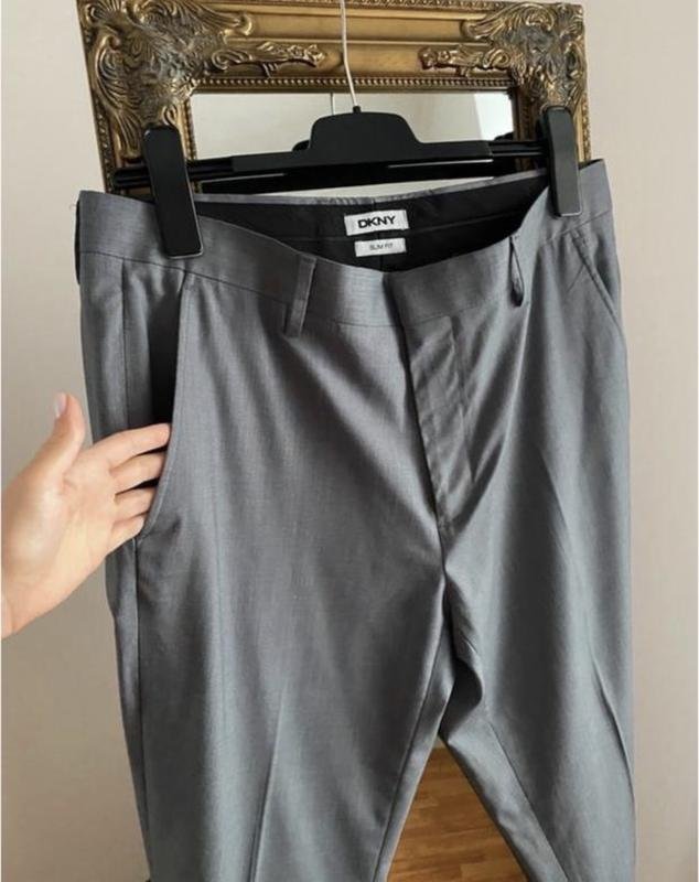 Damen DKNY Hose Grau Viskose M