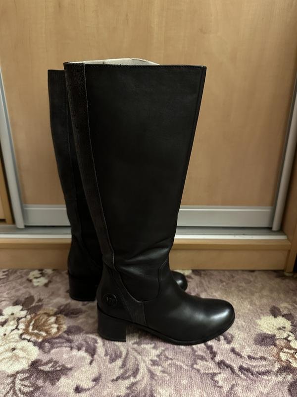 Women Marco Tozzi Boots Black Leather 38