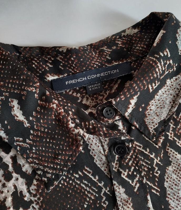 Damen French Connection Shirt Schwarz Tierdruck XS