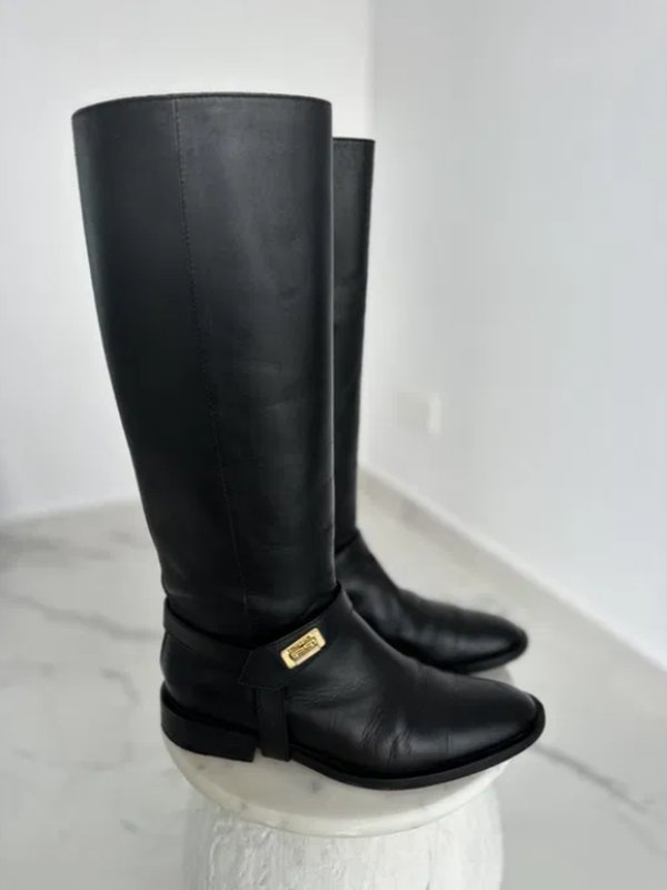 Женские Givenchy Сапоги Чёрный Кожа 40