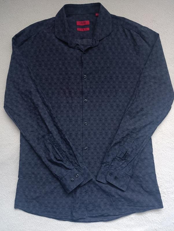 Мужской Hugo Boss Рубашка Чёрный Хлопок M