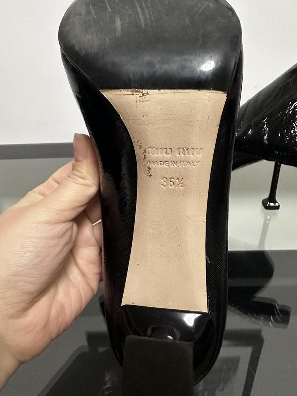 Femme Miu Miu Bottines Noires Cuir Verni 36.5