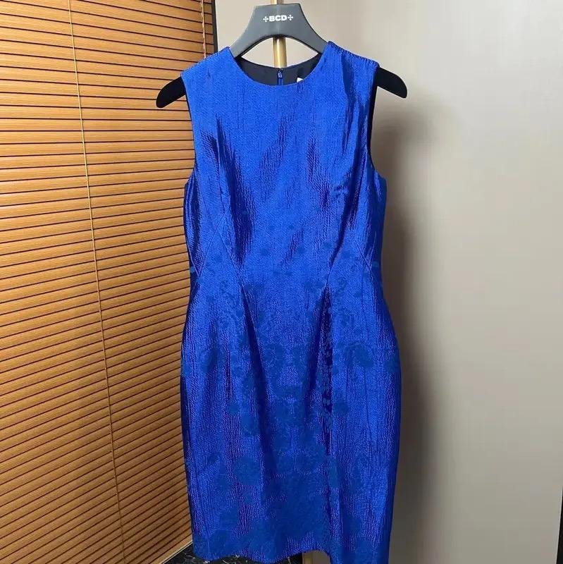 Women Versace Dress Navy Cotton S